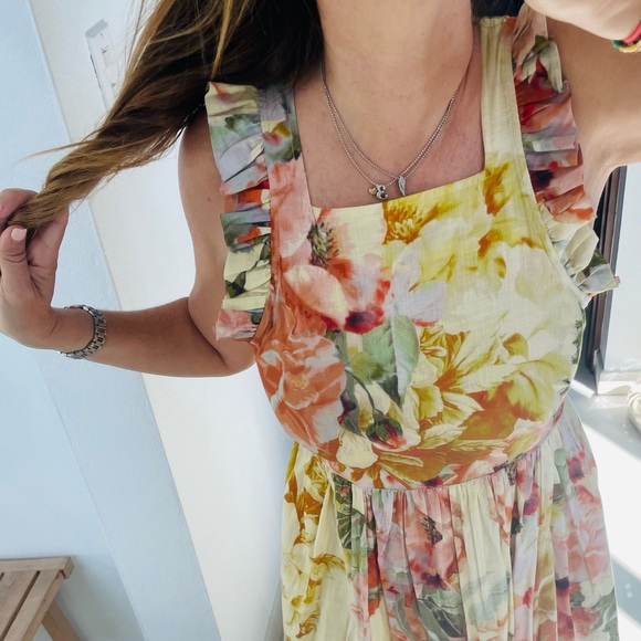 Anthro Maeve Floral Tie Back Maxi Dress - Picture 5 of 9